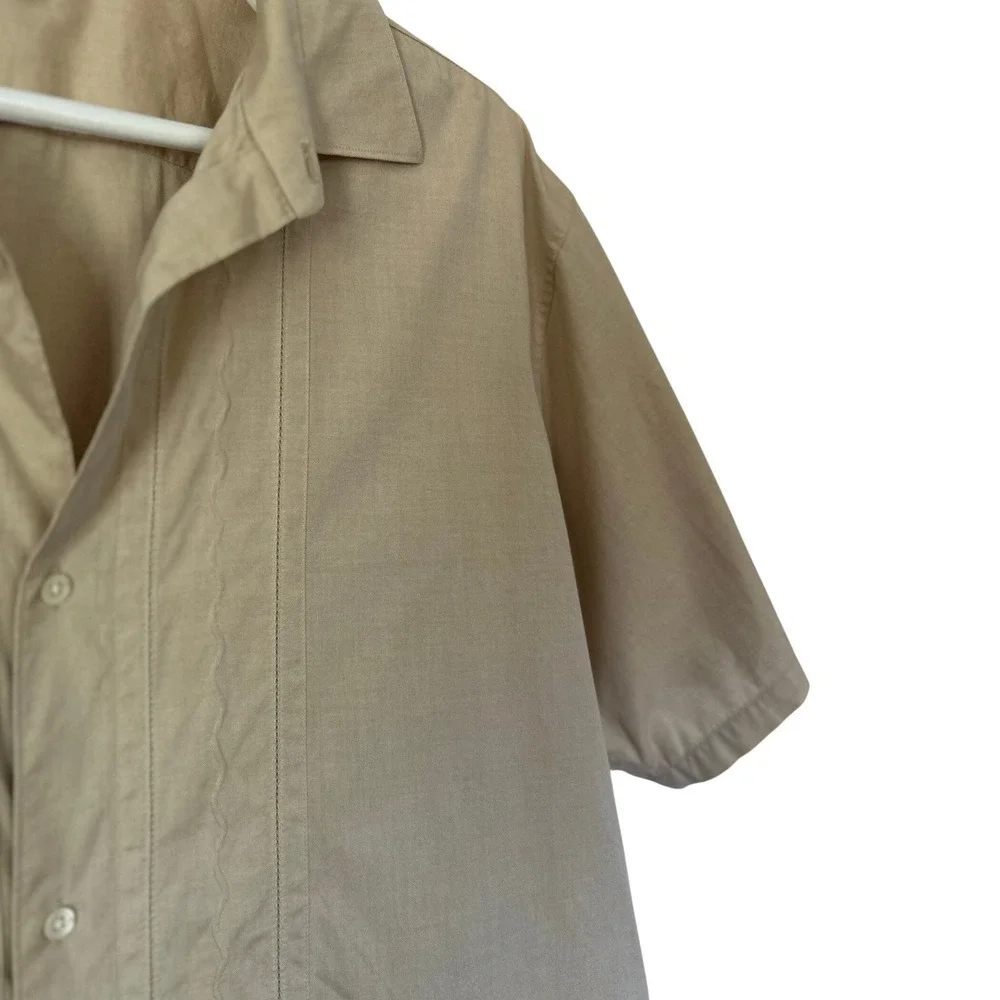 Vintage Banana Republic Y2K Resort Pintuck Camp Shirt XL 100% Cotton 2003 Cabana